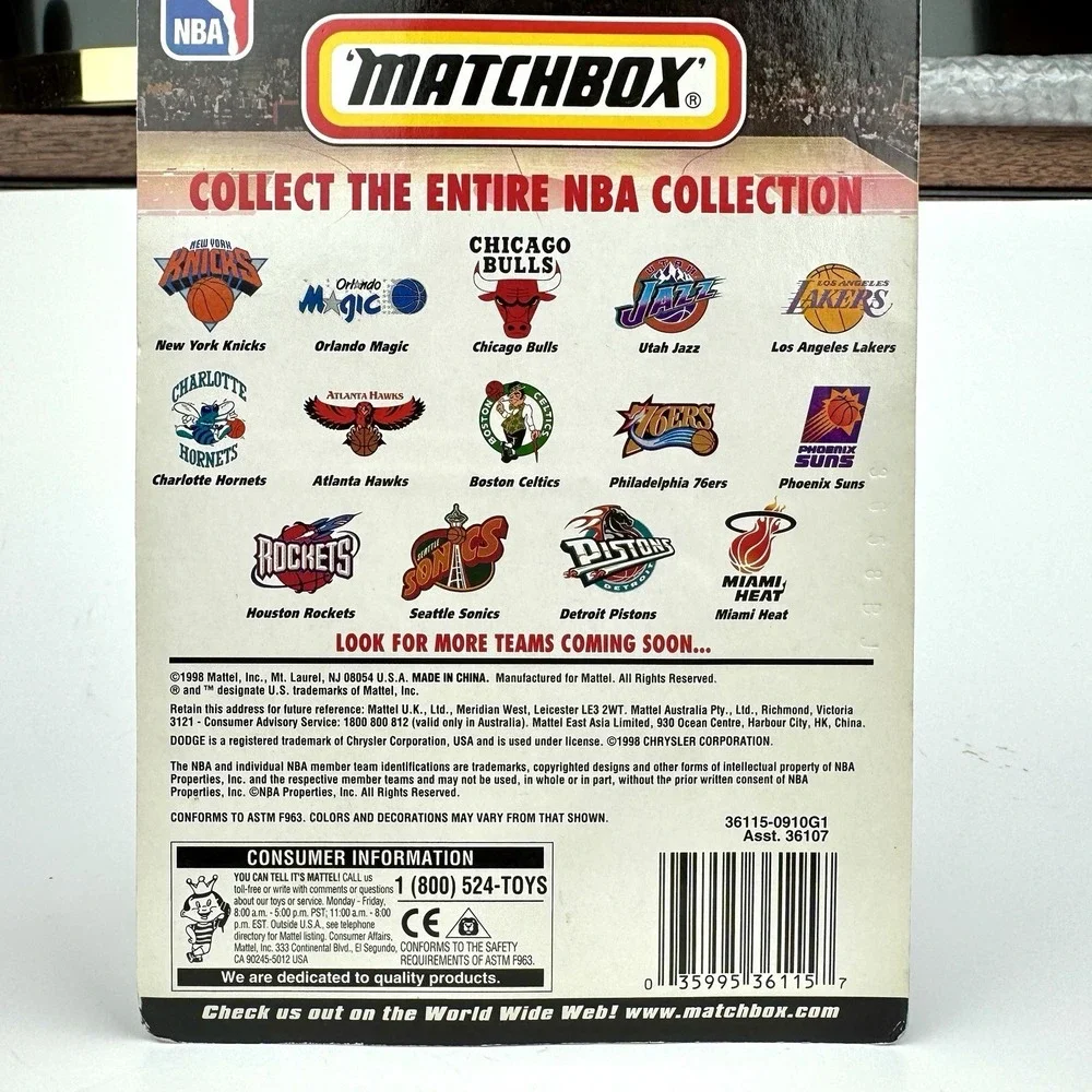 1998 Matchbox Chicago Bulls NBA Collection Dodge Viper Car Vtg Toy Sealed *READ*